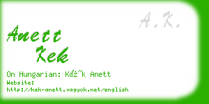 anett kek business card